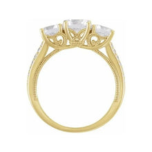 14K Yellow Gold 6.5 mm Round 1/8 CTW Lab-Grown Diamond Semi-Set Engagement Ring