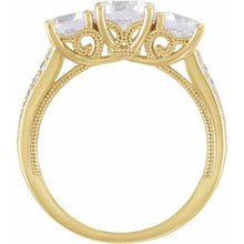 14K Yellow Gold 6.5 mm Round 1/8 CTW Lab-Grown Diamond Semi-Set Engagement Ring