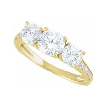 14K Yellow Gold 6.5 mm Round 1/8 CTW Lab-Grown Diamond Semi-Set Engagement Ring