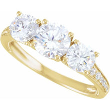 14K Yellow Gold 6.5 mm Round 1/8 CTW Lab-Grown Diamond Semi-Set Engagement Ring