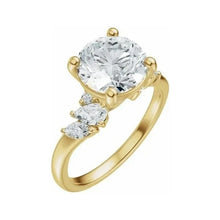 14K Yellow Gold 8.2 mm Round 1/2 CTW Lab-Grown Diamond Semi-Set Engagement Ring