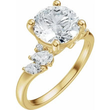 14K Yellow Gold 8.2 mm Round 1/2 CTW Lab-Grown Diamond Semi-Set Engagement Ring