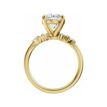 14K Yellow Gold 8.2 mm Round 1/2 CTW Lab-Grown Diamond Semi-Set Engagement Ring