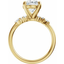 14K Yellow Gold 8.2 mm Round 1/2 CTW Lab-Grown Diamond Semi-Set Engagement Ring