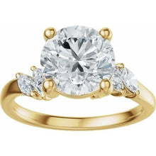 14K Yellow Gold 8.2 mm Round 1/2 CTW Lab-Grown Diamond Semi-Set Engagement Ring