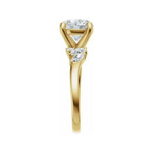 14K Yellow Gold 8.2 mm Round 1/2 CTW Lab-Grown Diamond Semi-Set Engagement Ring