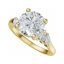 14K Yellow Gold 8.2 mm Round 1/2 CTW Lab-Grown Diamond Semi-Set Engagement Ring