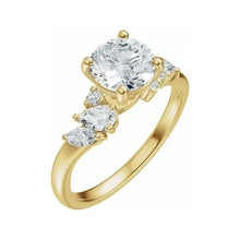 14K Yellow Gold 8.2 mm Round 1/2 CTW Lab-Grown Diamond Semi-Set Engagement Ring