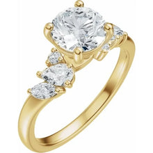 14K Yellow Gold 8.2 mm Round 1/2 CTW Lab-Grown Diamond Semi-Set Engagement Ring