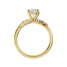 14K Yellow Gold 8.2 mm Round 1/2 CTW Lab-Grown Diamond Semi-Set Engagement Ring