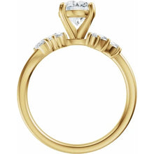 14K Yellow Gold 8.2 mm Round 1/2 CTW Lab-Grown Diamond Semi-Set Engagement Ring