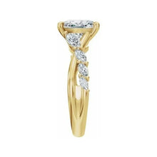 14K Yellow Gold 9x7 mm Elongated Cushion 1/2 CTW Lab-Grown Diamond Semi-Set Engagement Ring