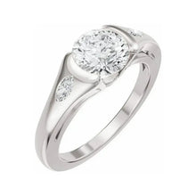 14K White Gold 6.5 mm Round 1/6 CTW Lab-Grown Diamond Semi-Set Engagement Ring