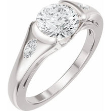 14K White Gold 6.5 mm Round 1/6 CTW Lab-Grown Diamond Semi-Set Engagement Ring