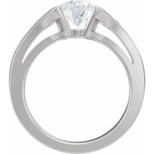 14K White Gold 6.5 mm Round 1/6 CTW Lab-Grown Diamond Semi-Set Engagement Ring