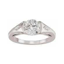 14K White Gold 6.5 mm Round 1/6 CTW Lab-Grown Diamond Semi-Set Engagement Ring