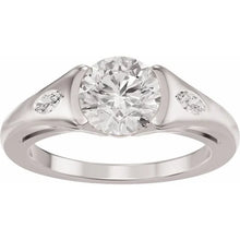 14K White Gold 6.5 mm Round 1/6 CTW Lab-Grown Diamond Semi-Set Engagement Ring