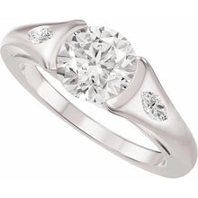 14K White Gold 6.5 mm Round 1/6 CTW Lab-Grown Diamond Semi-Set Engagement Ring