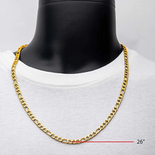 6mm Golden Tone Figaro Chain Necklace