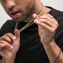 6mm Golden Tone Figaro Chain Necklace