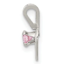 Sterling Silver Polished Pink CZ Heart Children's 15in Necklace, Size 3 Ring & Post Earrings Set