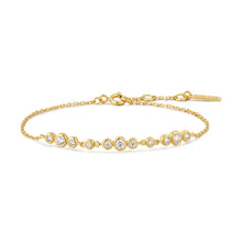 Gold Graduated Bezel-Set Trios Bracelet