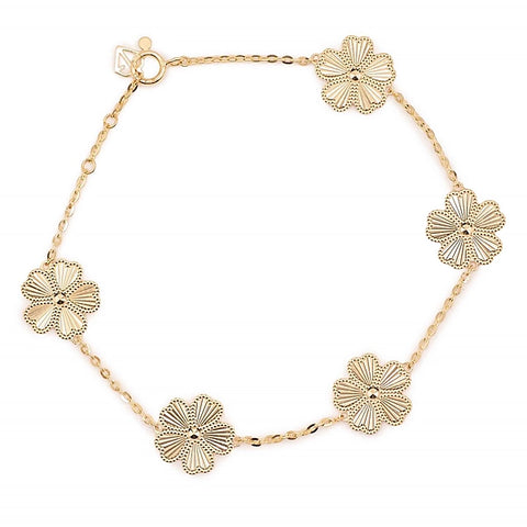 5 Station Floral Motif Bracelet