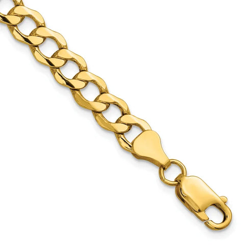 14k 6.5mm Semi-Solid Curb Chain
