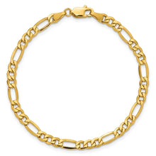 14K 8 inch 4.2mm Semi-Solid Figaro with Lobster Clasp Bracelet