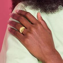 14k Polished Scalloped Dome Ring