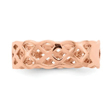 14K Rose Gold Polished Woven Celtic Knot Band