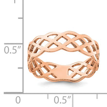 14K Rose Gold Polished Woven Celtic Knot Band
