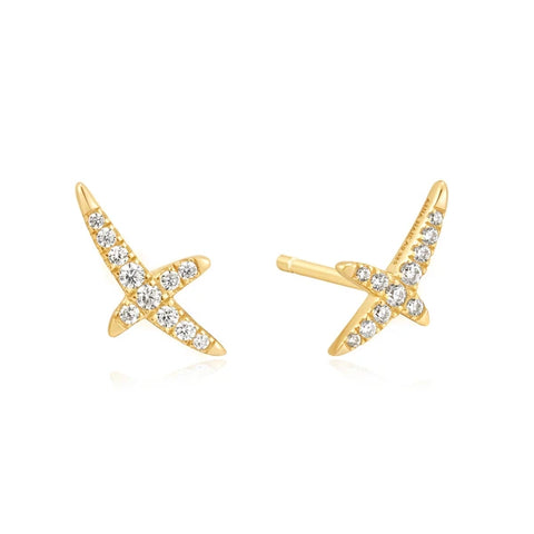 Gold Kiss pave Studs