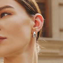 Silver Bold Dome Hoop Earrings