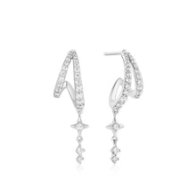 Silver Star Drop Stud Earrings