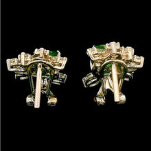 Oval Emerald & Marquise Diamond Petal Halo Earrings