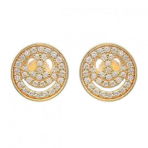 Smiley Face Diamond Accent Stud Earrings