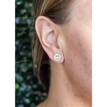 Smiley Face Diamond Accent Stud Earrings