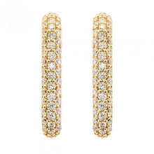 Rounded Pave Rectangular Hoop Earring