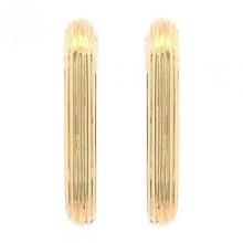 Rounded Pave Rectangular Hoop Earring