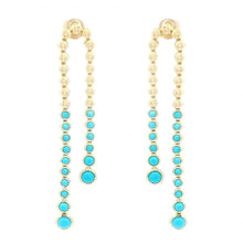 Bezel Set Graduated Waterfall Turquoise Earring