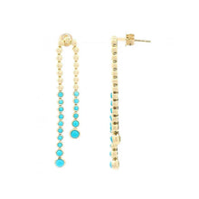 Bezel Set Graduated Waterfall Turquoise Earring