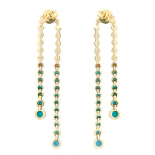 Bezel Set Graduated Waterfall Turquoise Earring