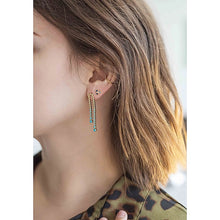 Bezel Set Graduated Waterfall Turquoise Earring