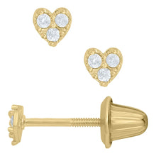 KK 14K CZ PAVE Heart earring