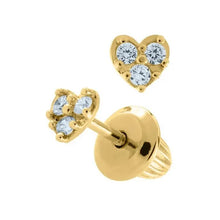KK 14K CZ PAVE Heart earring