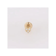 KK 14K CZ PAVE Heart earring