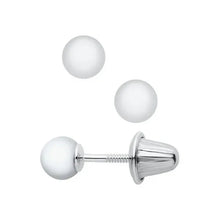 KK 14K White gold ball earring