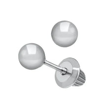 KK 14K White gold ball earring