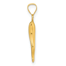 14k Polished Hollow 3-D Italian Horn Pendant